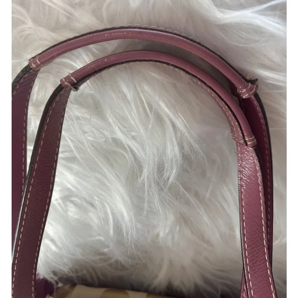 Coach‎ Signature Canvas Tote Bag/Diaper Bag Pink Leather Trim & Shoulder Strap
